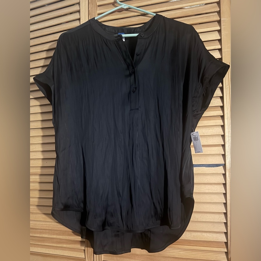 NWT Old Navy Black Button-Up Top SZ L